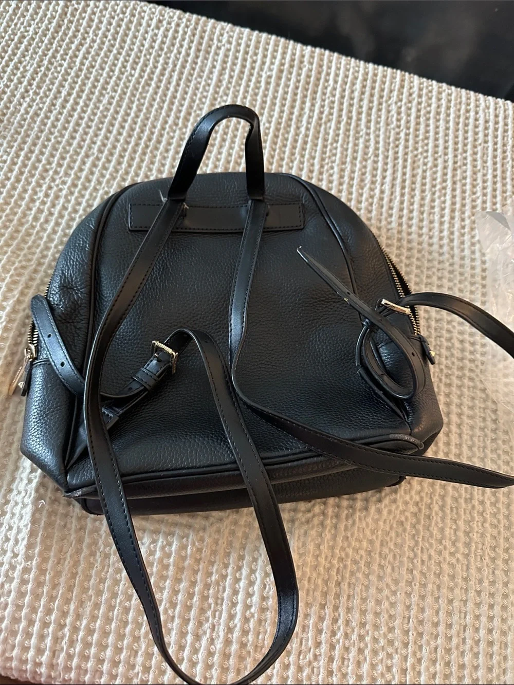 Michael  Kors Adina Medium Black Pebbled Leather Backpack